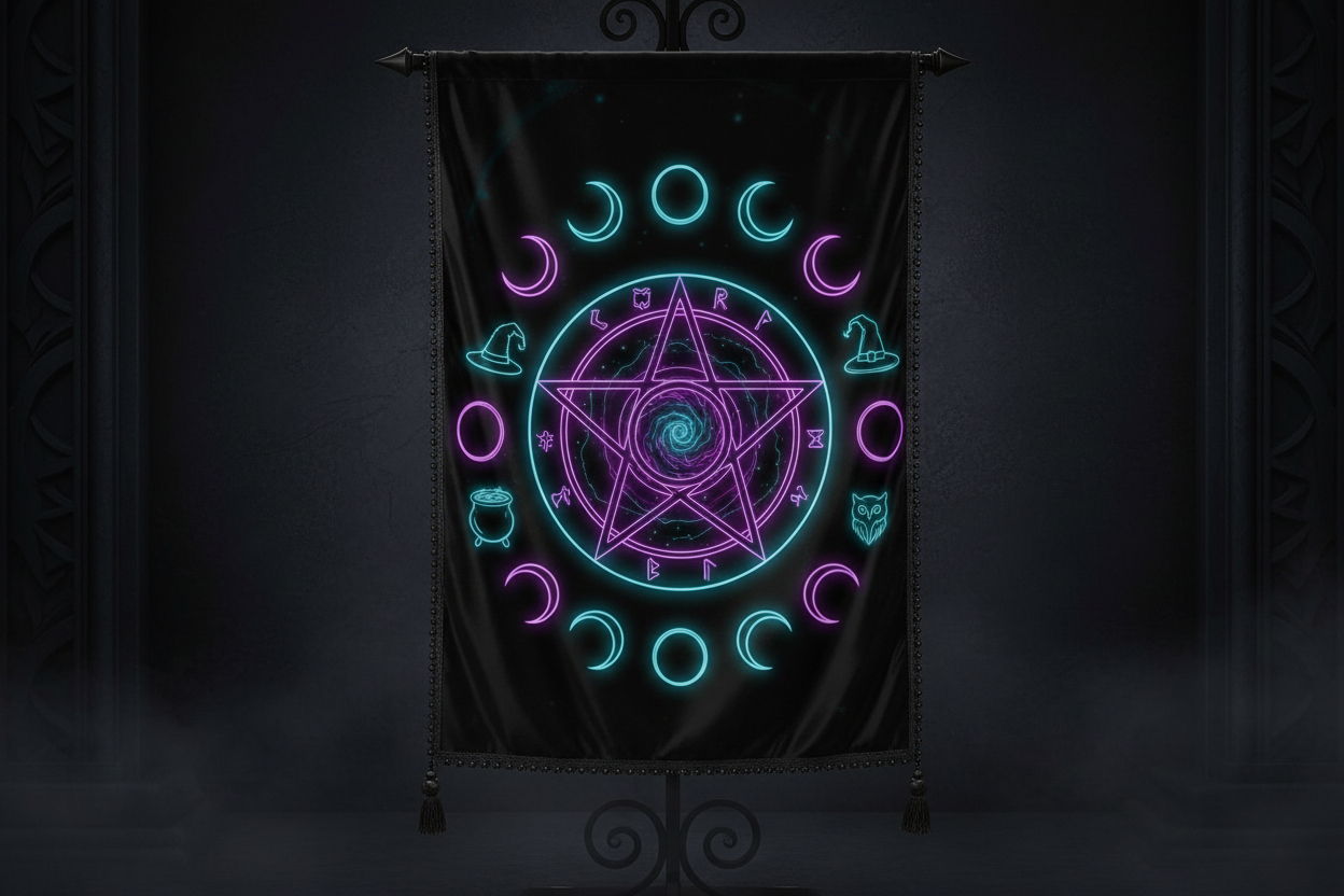 Pentagram Occult Flag
